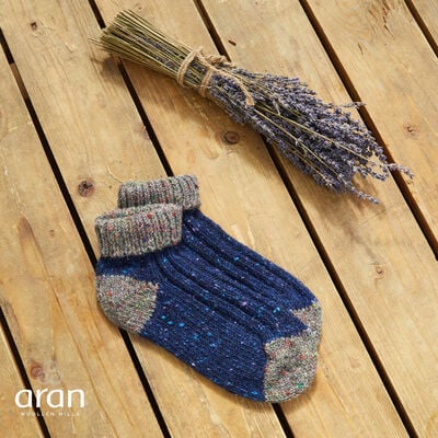 Aran Woollen Mills Unisex Blue Ankle Socks